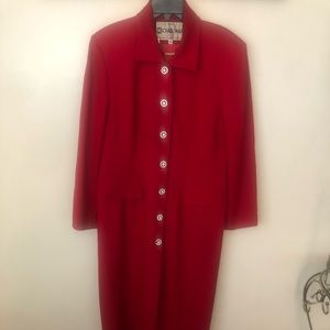 Michael Max Two piece Red Walking Jacket and Skirt.